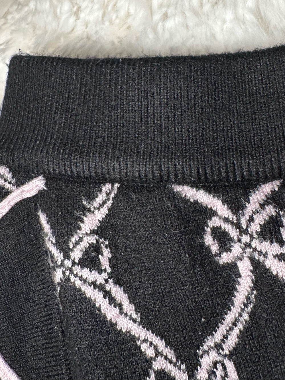 Nuuly x Rachel Antonoff Hostess Knit Skort M Black Pink Bow Scalloped - Picture 14 of 15